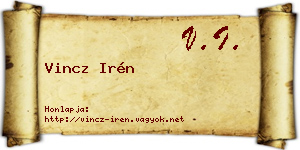 Vincz Irén névjegykártya