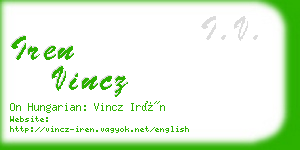 iren vincz business card